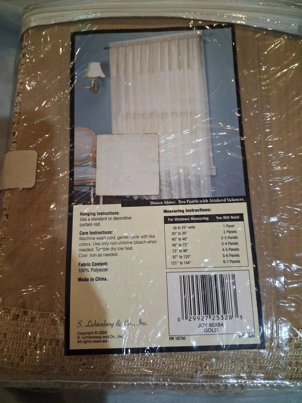 Window Sheer Panel - Gold